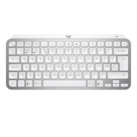 Logitech MX Keys Mini tastiera RF senza fili + Bluetooth QWERTZ Tedesco Argento, Bianco (920-010480)