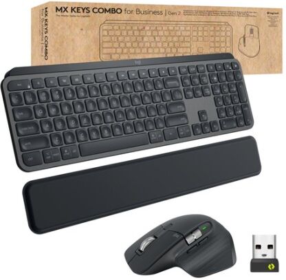 Logitech MX Keys combo for Business Gen 2 tastiera Mouse incluso RF senza fili + Bluetooth QWERTZ Tedesco Grafite (920-010926)