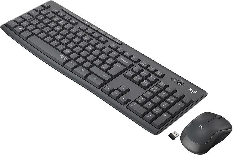 Logitech MK295 Kit Mouse e Tastiera Wireless – Tecnologia SilentTouch, Tastierino Numerico, Tasti Scelta Rapida, Tracciamento Ottico Avanzato, Ricevitore USB Nano, Senza Lag, Meno 90% di Rumore