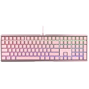 CHERRY MX BOARD 3.0 S mechanisch gamingtoetsenbord met RGB-verlichting, Amerikaans internationaal QWERTY-toetsenbord met kabel, robuuste aluminium behuizing, MX RED-schakelaars, roze