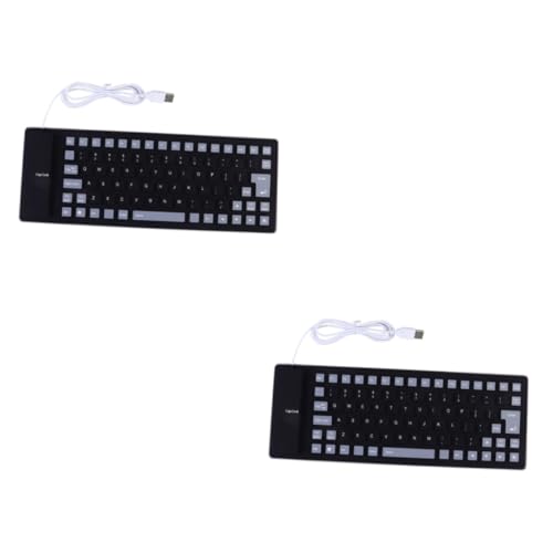 UKCOCO 2 Stuks 85 Rol 85 toetsen siliconen opvouwbaar waterdicht usb-toetsenbord opvouwbaar toetsenbord computer accessoires toetsenborden reis accessoires extern toetsenbord