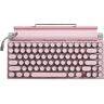 Wokyo Klassieke Retro Typemachine voor PC Laptop Mobiele Telefoons Draadloze Typemachine Toetsenbord Triple Mode Verbinding (Roze)