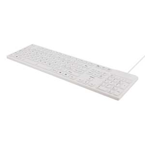 Deltaco Tastatur I Silikon, Ip68, Full Størrelse, 105 Taster, Hvit