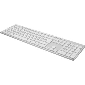 Deltaco Fullstørrelse Bluetooth Aluminium Tastatur, Bluetooth 3.0, Innebygd Batteri, Nordisk Layout, Sølv