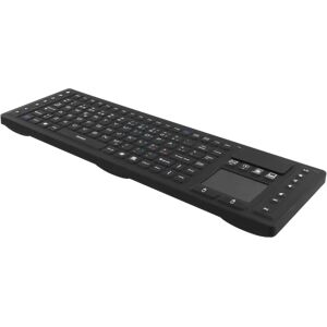 Deltaco Trådløst Tastatur Med Touchpad, Silikon, Ip65, 2,4 Ghz, 107 Taster + 18 Funksjonstaster, Svart