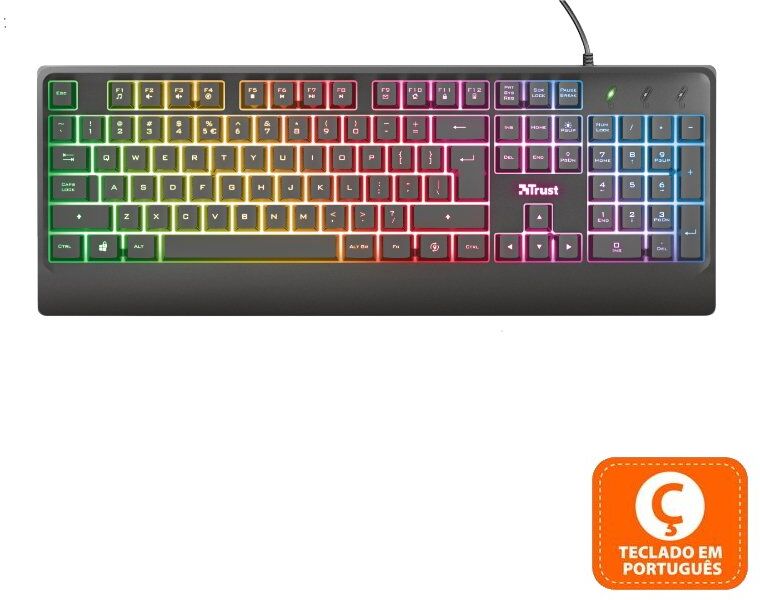 Trust raindow ziva teclado gaming iluminado led (pt)