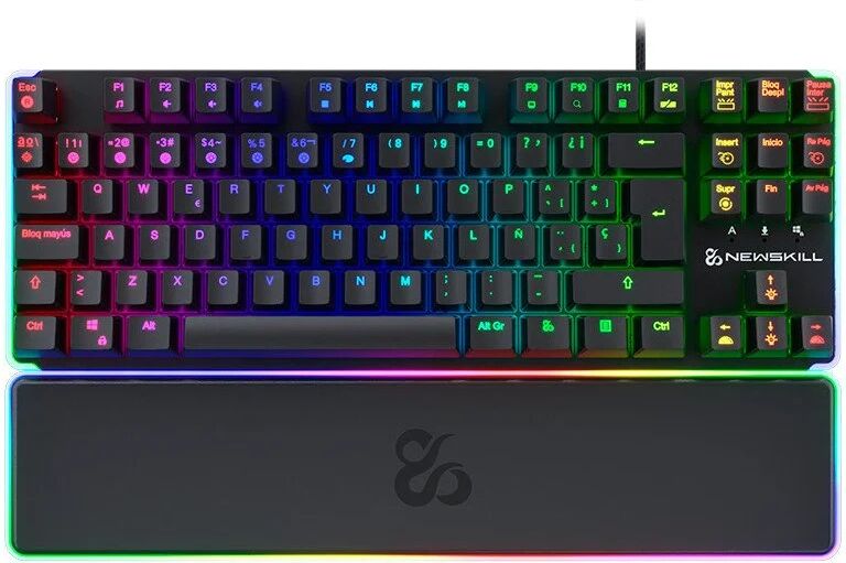 Newskill gungnyr tkl pro teclado opto-mecânico gaming rgb switches gateron red intermutáveis