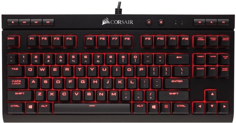 Corsair k63 teclado mecânico led vermelho cherry mx red