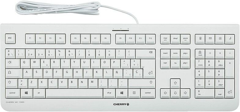 Cherry kc 1000 teclado usb branco