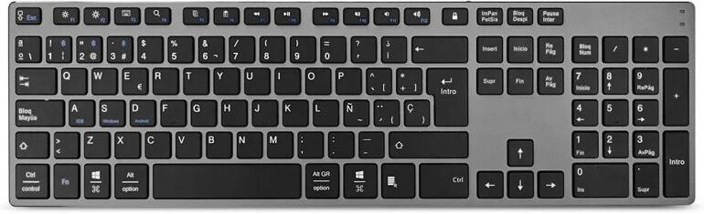 Subblim advance extended grey teclado bluetooth