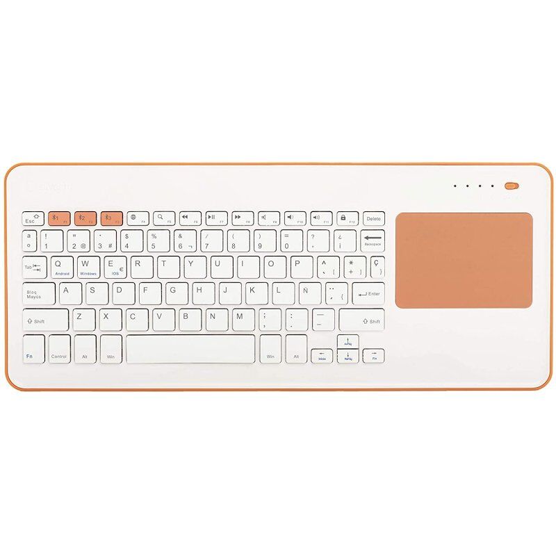 Silverht teclado sem fios com touchpad compatível com smart tv/pc/mac/ios/android branco