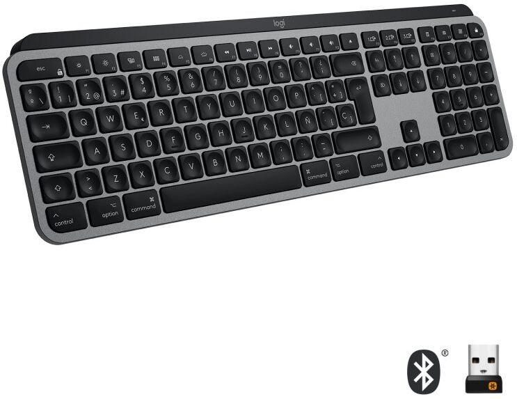 Logitech mx keys teclado sem fios retroiluminado para mac/ipad cinzento