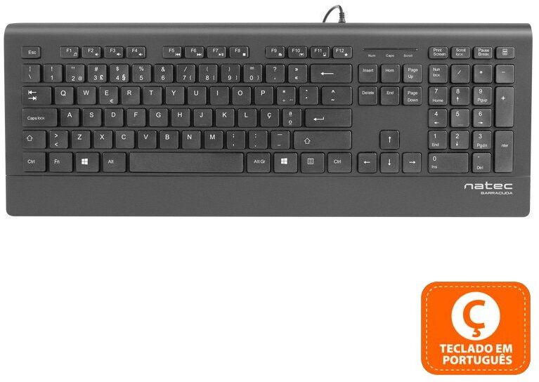 Natec barracuda slim teclado preto (pt)