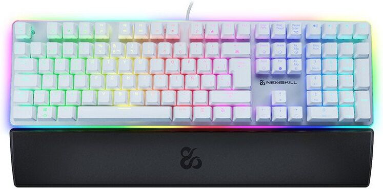 Newskill suiko ivory teclado mecânico gaming full rgb switch kailh blue