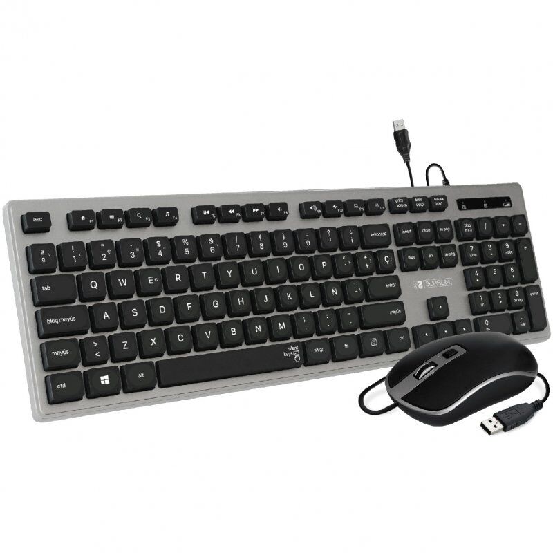 Subblim ergo teclado + rato usb preto/cinzento