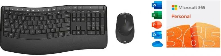 Microsoft pack wireless comfort desktop 5050 teclado + rato wireless + 365 personal 1 utilizador subscrição digital 12 meses