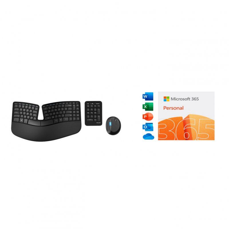 Microsoft pack sculpt ergonomic desktop + 365 personal 12 meses descarga digital