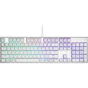 Cooler Master SK652 Wired Low Profile RGB Gaming Keyboard - Silver White