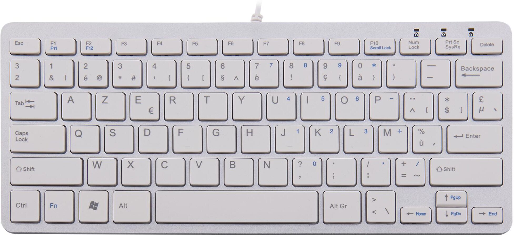 R-Go Compact Keyboard, AZERTY (BE), white, wired