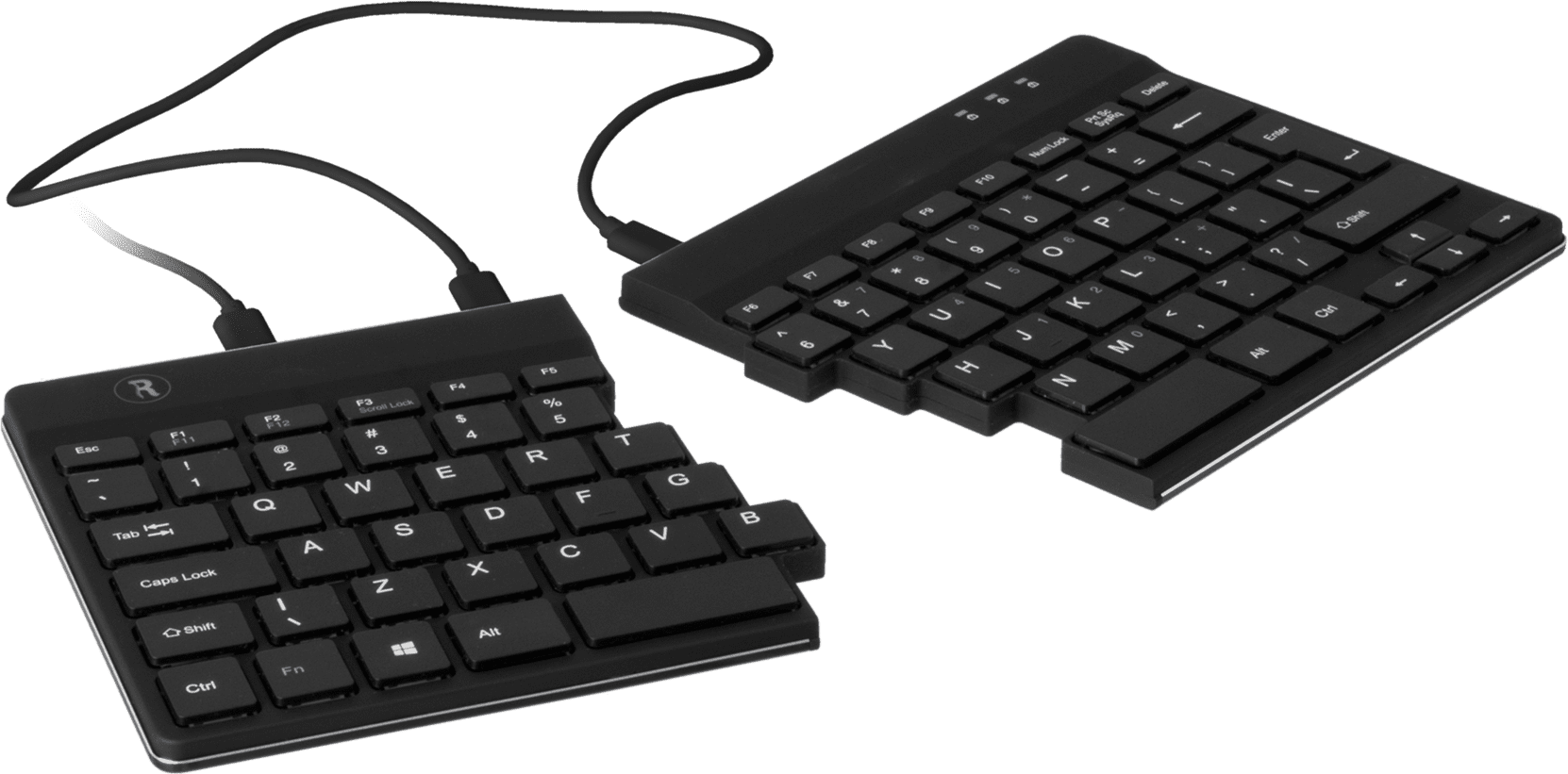 R-Go Split Ergonomic Keyboard, QWERTY (UK), black, wired