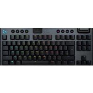 Logitech Accessories G915 TKL Tenkeyless Lightspeed Wireless RGB Mechanical Gaming Keyboard, Flat Switch, Lightsync RGB, Advanced Bluetooth Support, Belgian AZERTY Layout Black (920-010588)