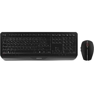 CHERRY GENTIX DESKTOP, Wireless Desktop Set, Czech/Slovak Layout (QWERTZ/QWERTY), Ergonomic Design, Battery-Operated, Black