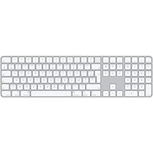 Apple Magic Keyboard with Touch ID and Numeric Keypad: Bluetooth, rechargeable. Works with Mac computers silicon; French, White keys