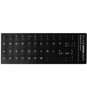 guangzhou Durable Russian/French/Spanish/Japanese/German/Arabic/Korean/Italian Keyboard Language Sticker Black Background with White Lettering for Laptop PC Computer Accessories