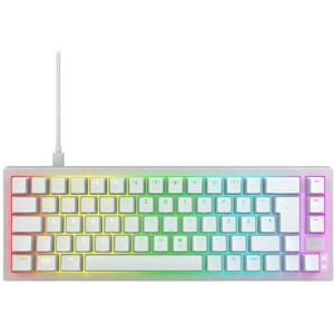 CHERRY XTRFY K5V2 Compact, Mechanical 65 Percent Gaming Keyboard, German Layout (QWERTZ), Hot-Swap Keyboard, MX2A RED SWITCHES, Transparent White