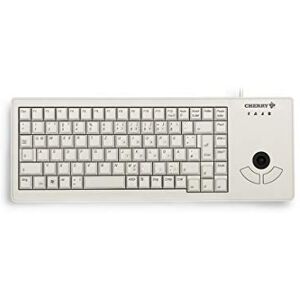 Cherry XS Trackball USB Standard Keyboard – Keyboard (Belgian Grey, Wired, USB, Grey)