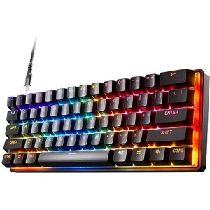 SteelSeries Apex Pro Mini Wireless HyperMagnetic Gaming Keyboard - World's Fastest Keyboard - Compact 60% Form Factor - Adjustable Actuation - RGB - Bluetooth - 2.4GHz - USB-C - German QWERTZ Layout