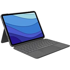 Logitech Combo Touch Case with Keyboard for iPad Pro 11 Inch (1A, 2, 3rd Gen - 2018, 2020, 2021) – Removable Backlit Keyboard, Trackpad, Smart Connector – QWERTY Layout Spanish – Grey