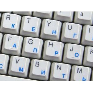 Qwerty Keys MiNGFi Arabic Keyboard Stickers Blue Letters on Transparent Background