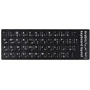 Generic Alphabet Layout Non-slip Spanish English Arabic Laptop Keyboard Russian Letter(Arabic,Black)