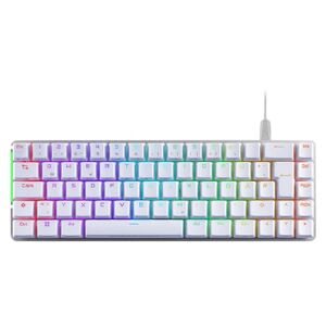 Asus ROG Falchion Ace WHT RGB Gaming Keyboard (German Layout, 65% Form Factor, Touch Panel, Mechanical ROG NX Red Switches, 2 x USB-C Ports, Ergonomic, Aura Sync, Keyboard Cover, White)