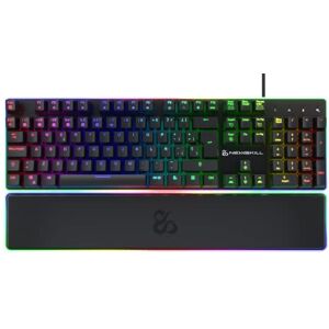 Newskill Gungnyr Pro Optomechanical Gaming Keyboard, Antighosting, Programmable Macro Keys, RGB, Wrist Rest, Gateron Red Switches, Spanish Layout, Windows, Mac Os and Android, Black