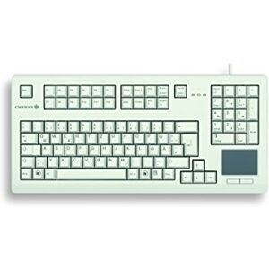 CHERRY G80-11900LUMDE-0 Semi Compact USB Keyboard with Integrated Touchpad - Light Grey