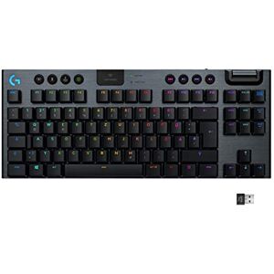 Logitech G915 LIGHTSPEED TKL Tenkeyless Wireless Mechanical Gaming Keyboard, Clicky GL Key Switch, Lightsync RGB, Ultra Slim Design, 40+ Hours Battery Life, German QWERTZ Layout