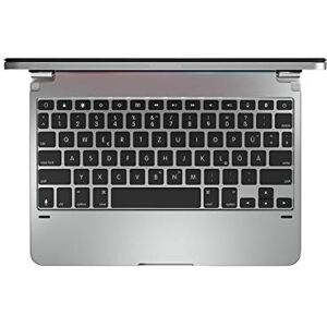 Brydge 11 Pro, Bluetooth Aluminium Keyboard for iPad Pro 11 (2018 & 2020), German Layout QWERTZ, Includes Magnetic iPad Cover, Silver