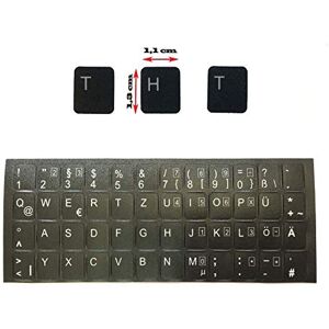 Compatible with HP EliteBook 630 German Keyboard - Matte Black Adhesive 48 Keys 1.5cm x 1.5cm HT