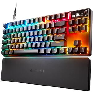 SteelSeries Apex Pro TKL HyperMagnetic Gaming Keyboard - World's Fastest Keyboard - Adjustable Actuation - Esports Tenkeyless - OLED Screen - PBT Keycaps - USB-C - 2023 Edition - German QWERTZ Layout