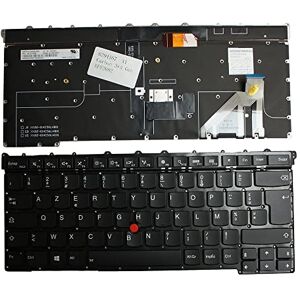 Power4Laptops French Layout With Pointer Backlit Black Replacement Laptop Keyboard Compatible With Lenovo SN20G18565