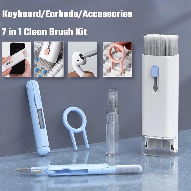 QQ STUDIO 7 in 1 Cleaning Kit Computer Keyboard Cleaner Brush Earphones Cleaning Pen For Earphone Cleaning Tools Keycap Puller Set