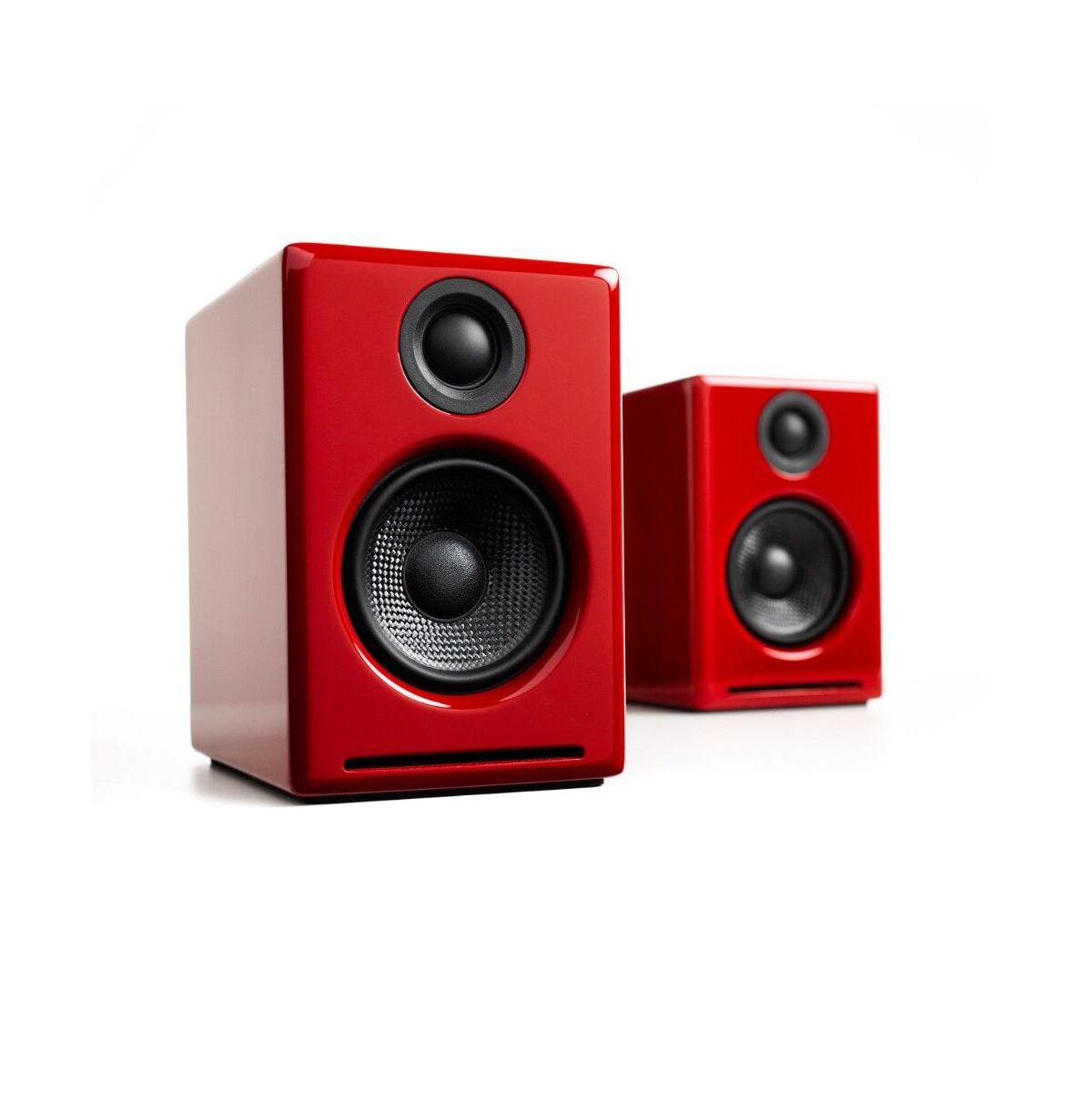 Audioengine A2+ 60W Wired/Wireless Bluetooth Speakers for Desktop/Laptops - Red