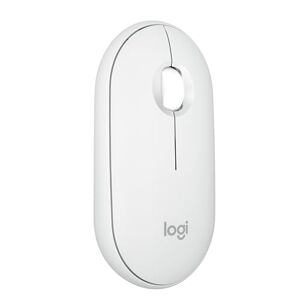 Logitech Pebble Mouse 2 M350s schlanke kabellose Bluetooth-Maus, mobil, leicht, anpassbare Taste, leise Klicks, Easy-Switch für Windows, macOS, iPadOS, Android, ChromeOS Weiß