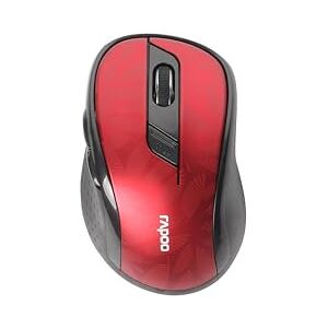 Rapoo M500 Silent kabellose Maus wireless Mouse 1600 DPI Sensor 12 Monate Batterielaufzeit leise Tasten ergonomisch für Rechtshänder PC & Mac rot