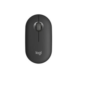 Logitech Pebble Mouse 2 M350s schlanke kabellose Bluetooth-Maus, mobil, leicht, anpassbare Taste, leise Klicks, Easy-Switch für Windows, macOS, iPadOS, Android, ChromeOS Grafit