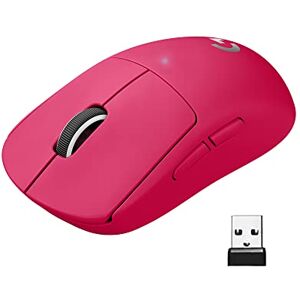 Logitech PRO X SUPERLIGHT kabellose Gaming-Maus, Ultra-leicht 63g, HERO 25K Sensor, 25.600 DPI, 5 programmierbare Tasten, lange Akkulaufzeit, integrierter Speicher, für E-Sport, PC/Mac Magenta