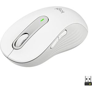 Logitech Signature M650 L Kabellose Maus für große Hände, Leise Klicks, Anpassbare Seitentasten, Bluetooth, Kompatibilität mit mehreren Geräten Weiß, Offwhite