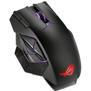 Asus ROG Spatha X Gaming Maus (kabellos, kabelgebunden, magnetische Ladestation, 12 programmierbare Tasten, 19.000 dpi, Aura Sync)